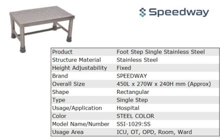 Foot Step Single Stainless Steel SSI 1029SS